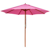 Outdoor Patio Market Umbrella With Wooden Pole - 8.5'
