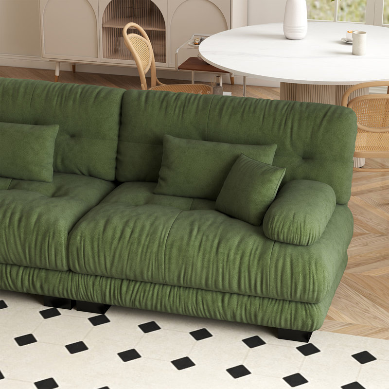 Modular Sectional Sofa Cloud Couch, Deep Seat 2-seater Sectional Couches For Living Room, Comfy Soft Chenille Sofa With 4 Pillows