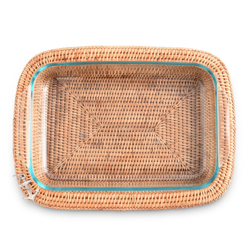 Rectangle Rattan Casserole Set