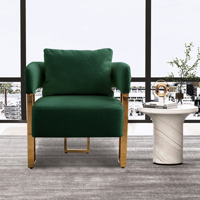 Molleton 2 pièces, chaise d'appoint moderne avec pieds carrés dorés pour le bureau, le vestiaire et le salon, chaise rembourrée en métal simple et confortable, espace idéal, design rebondi