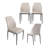 Cotton 35'' Modern Kitchen Dining Chair, Dining Room Chairs with Stable Steel Legs, Upholstered Solid Back Side Chair(Set of 4)-836666753