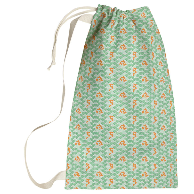 Leffel Fabric Laundry Bag with Handles, Small ( 64" H x 20" W x 1.5" D), Green