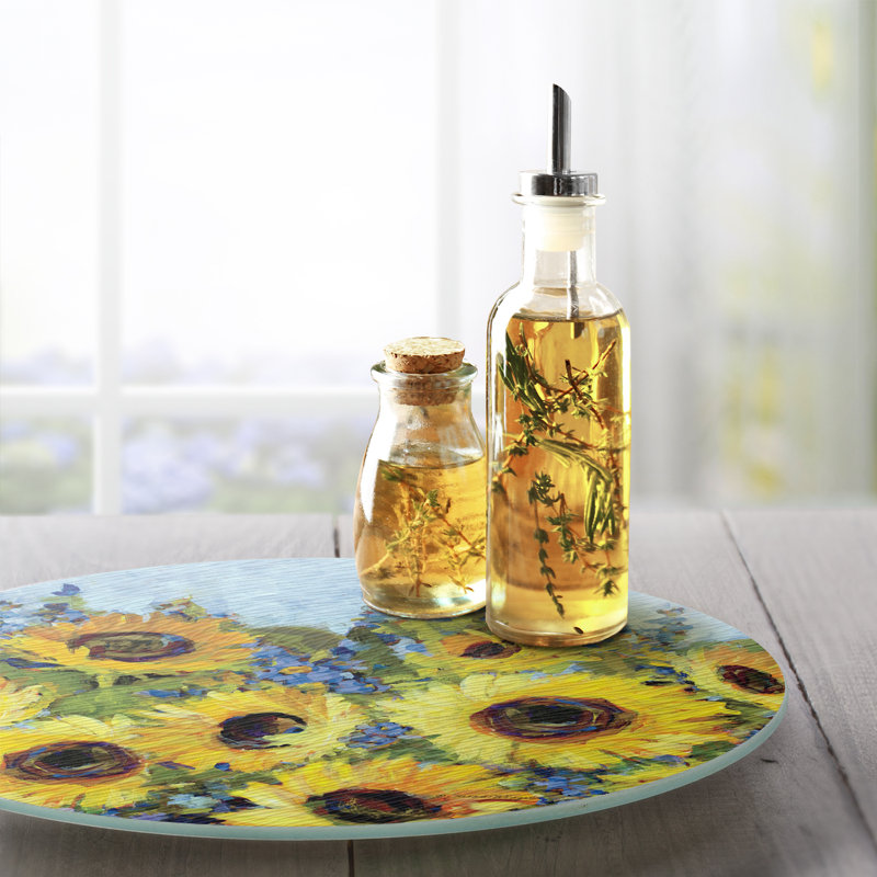 Plateau tournant en verre trempé CounterArt Sunflower Gallery