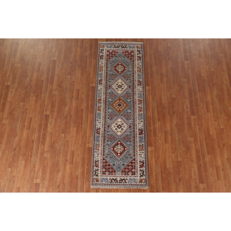 Tapis de couloir oriental bleu 3x8