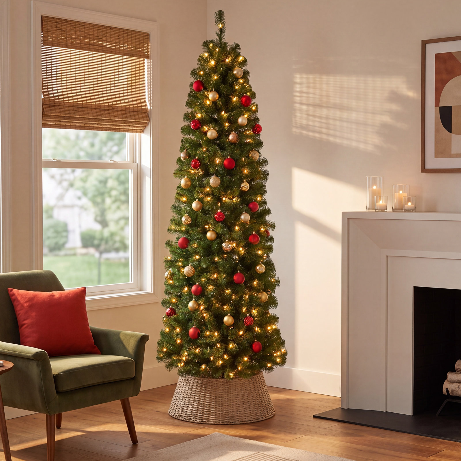 90' Lighted Artificial Fir Christmas Tree
