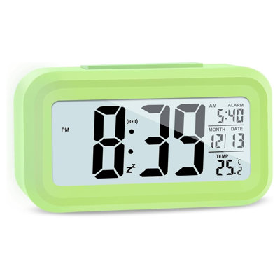Numerical Plastic / Acrylic Electric Alarm Tabletop Clock Green