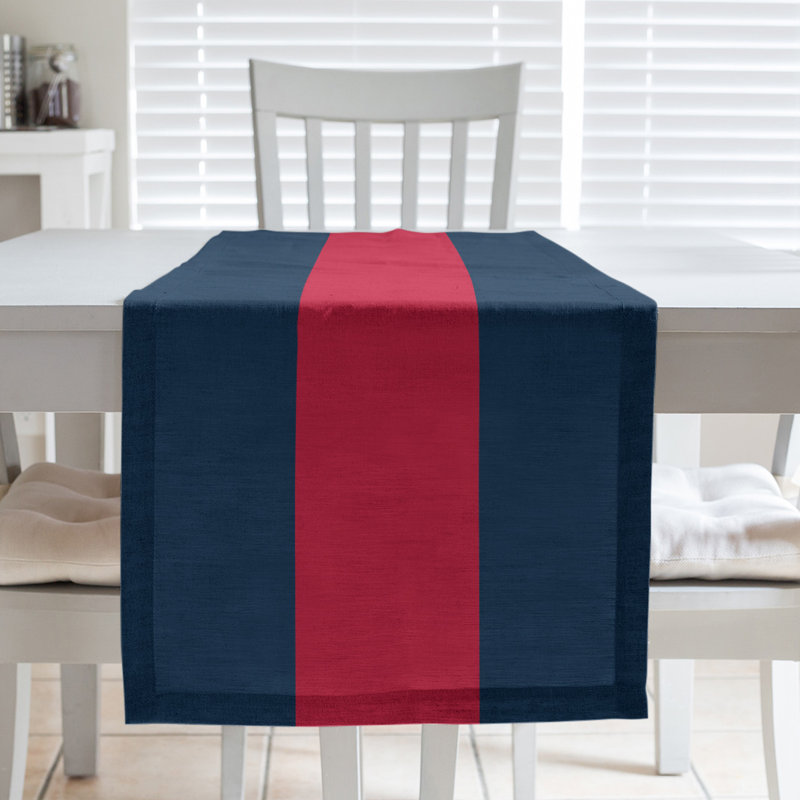 Houston Throwback Football Stripes Table Runner, 72" x 16", Polyester, La Horns Throwback Football Blue/Xanthic