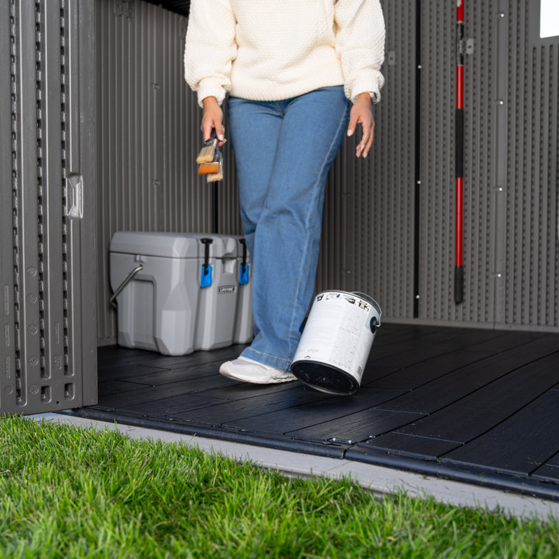 Lifetime 9.5 Ft. X 7 Ft. High-density Polyethylene (plastic) Outdoor Storage Shed With Steel-reinforced Construction