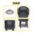 Outdoor Wood Burning Fire Pit with Poker and Cover, Fireplace with Cooking Grate and Storage, Black