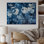 «Vintage Botanicals Abstract Leaves Retro Blue I», reproduction sur toile