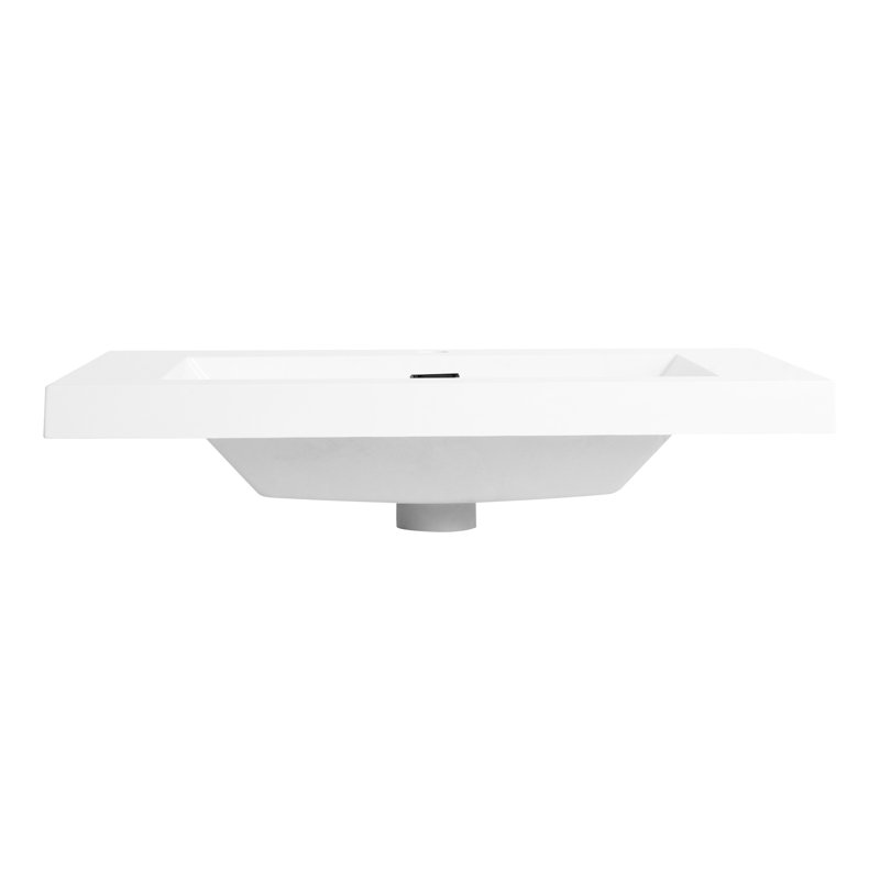 Évier en résine blanc brillant 30 po pour salle de bain - et magnifique évier de style design, durable