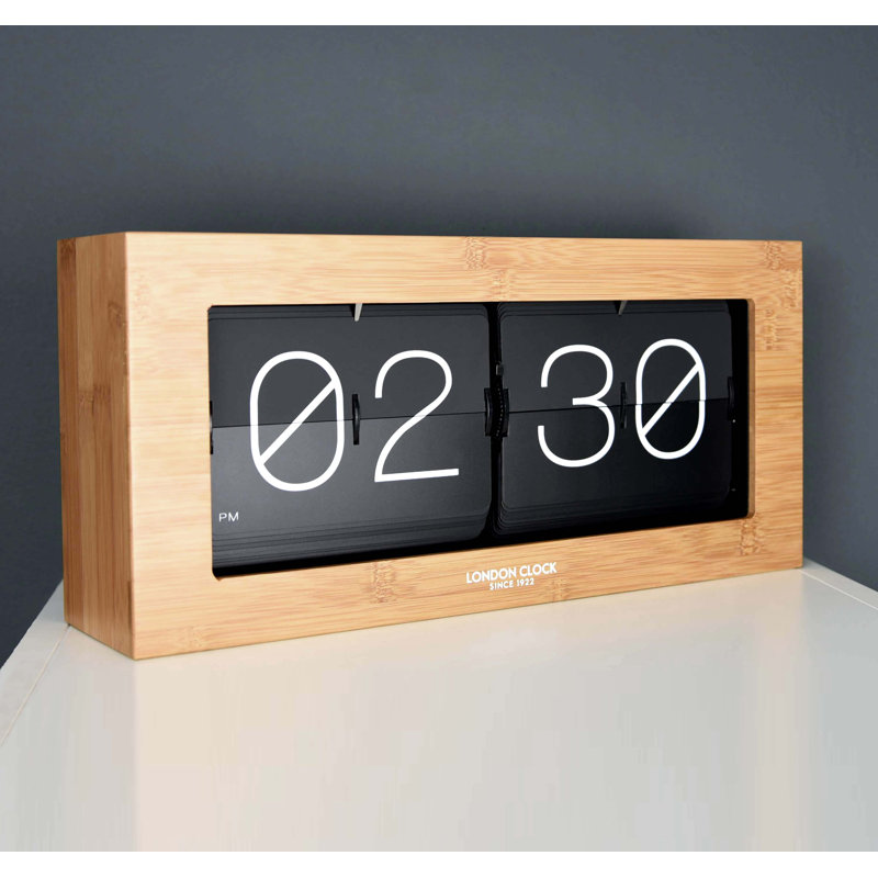 Modern & Contemporary Analogue Bamboo Wood Tabletop Clock in Wood