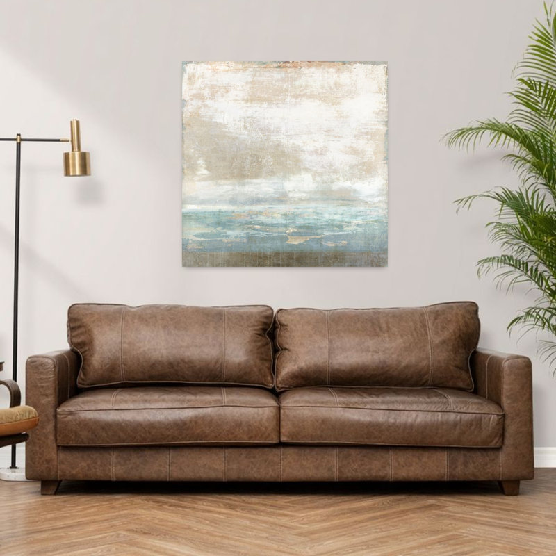 Art de paysage côtier abstrait océanique, H 36 po x l 36 po