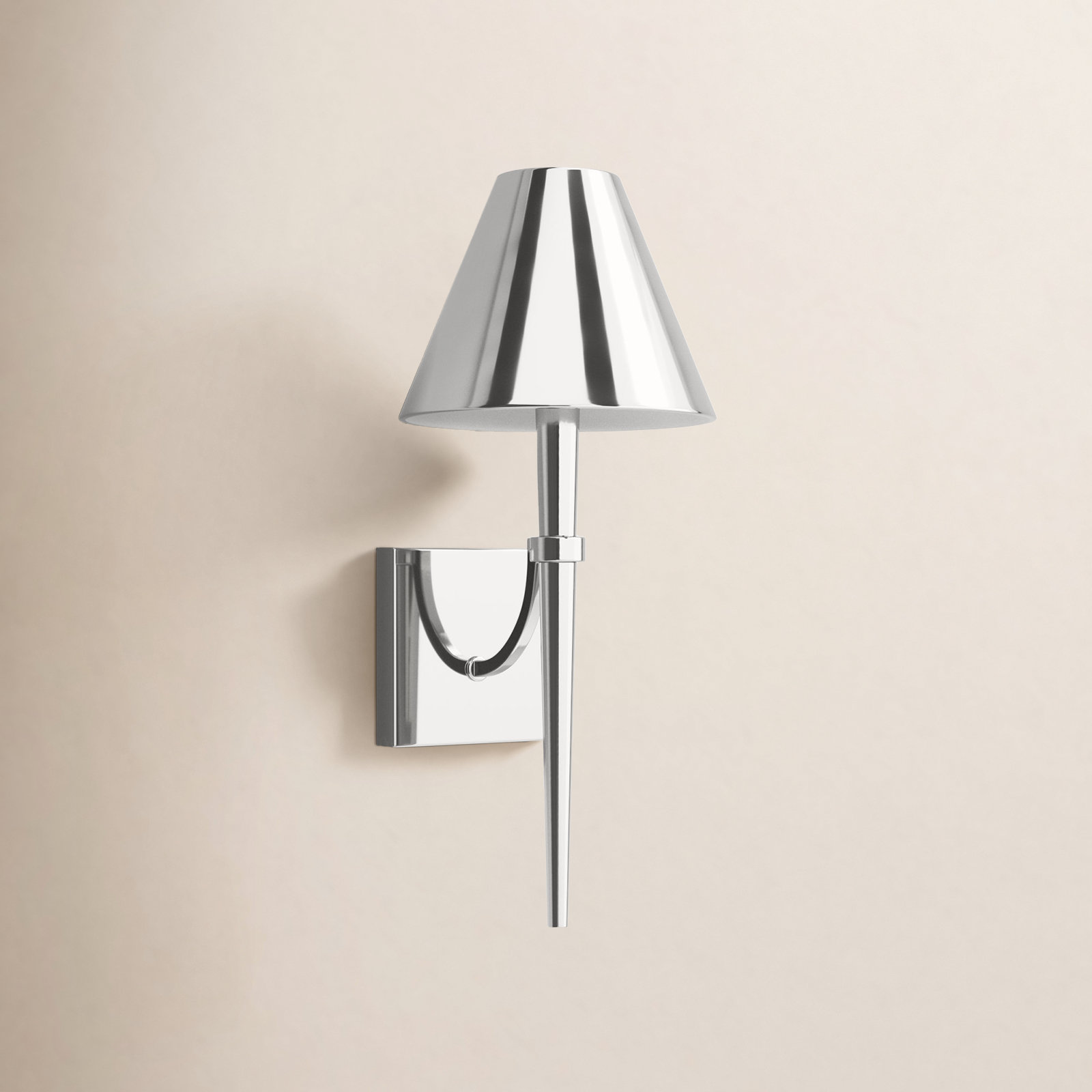 Edmont Single Light Dimmable Candle Wall Light, Polished Nickel