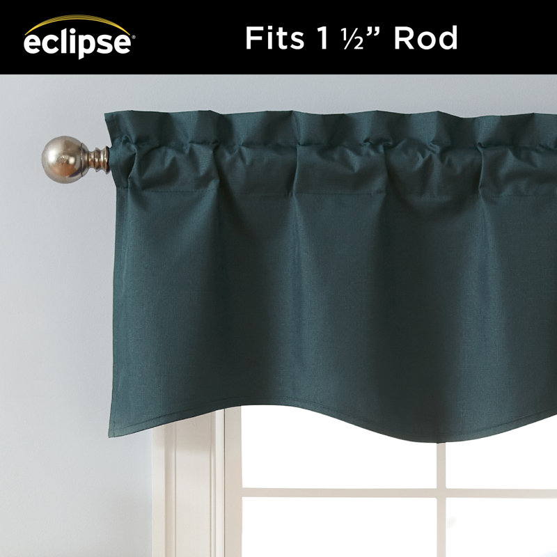 Teal Polyester Scalloped Rod Pocket Valance, 42" x 18"