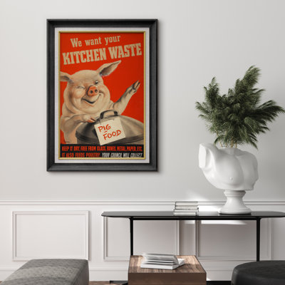 Art rétro, déchets de cuisine, affiche rétro, humour de ferme rétro, impression sur toile encadrée
