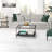 Ceno 32" Black Glass And Steel Square Coffee Table With Shelf