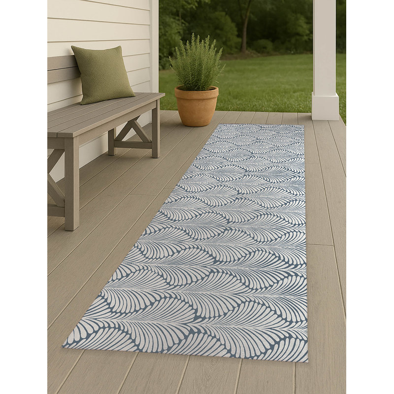 Elegant Palms Non-Slip Outdoor Rug, Runner 2'6" x 8'