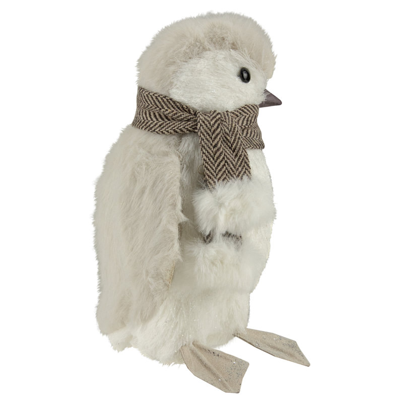 Grande figurine de Noël pingouin en sisal ivoire 8 po