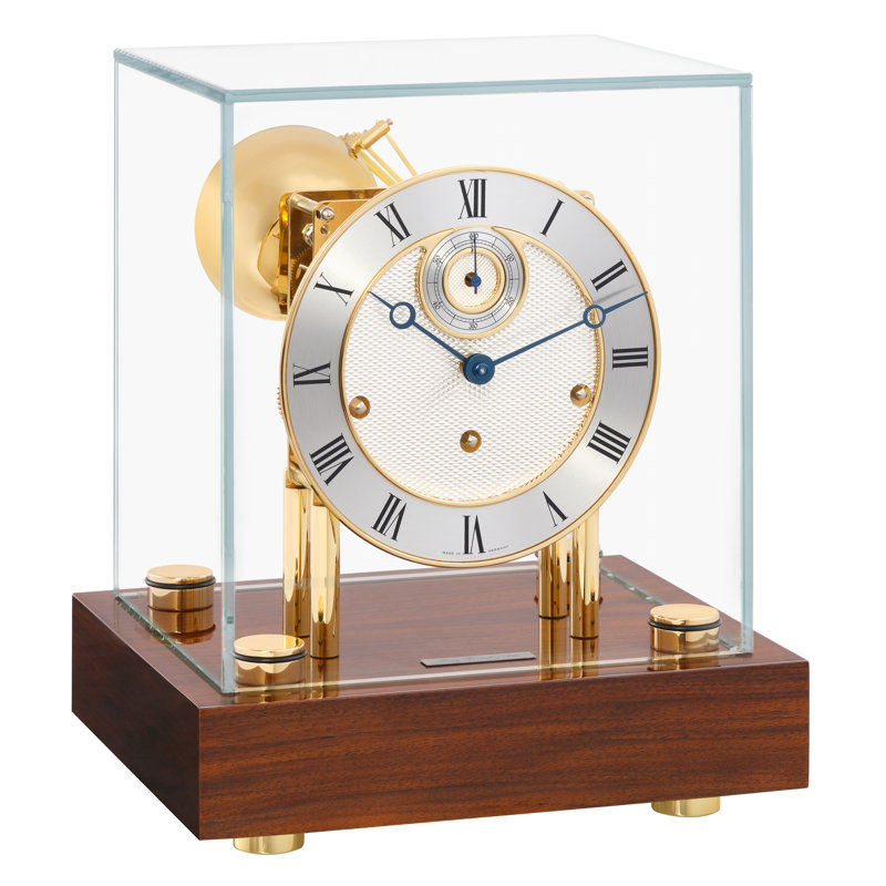 Roman Numeral Wood Quartz Movement / Crystal Tabletop Clock in, Walnut
