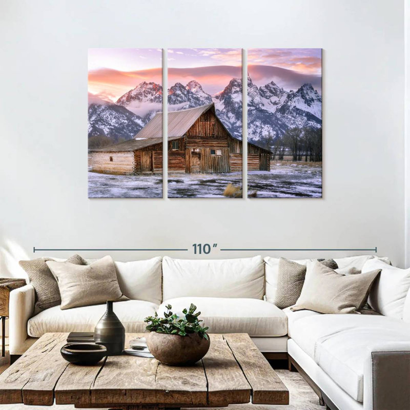 Lilie Moulton Barn en hiver, H 48 po x l 74 po