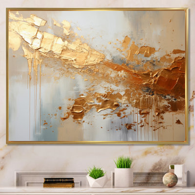 Golden Gleam II - Abstract Collages Wall art Print