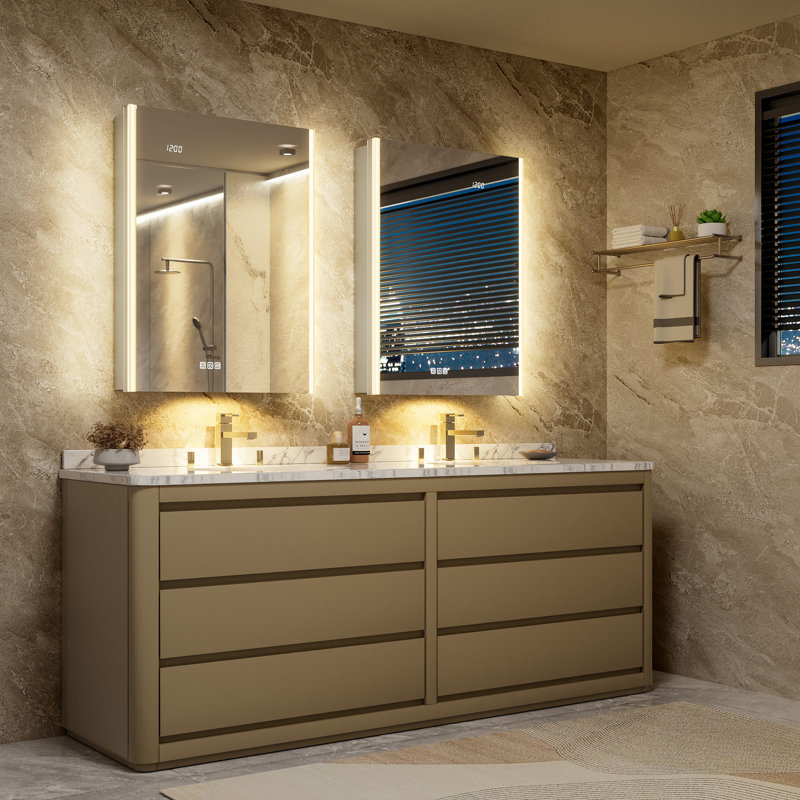 Anneta LED Medicine Cabinet with Mirror, Adjustable Shelves, Anti-Fog, Outlet & USB Ports, Recessed/Surface Mount