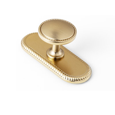 Bouton de meuble MECANS Provence à perles avec plaque arrière ovale créative en bronze champagne