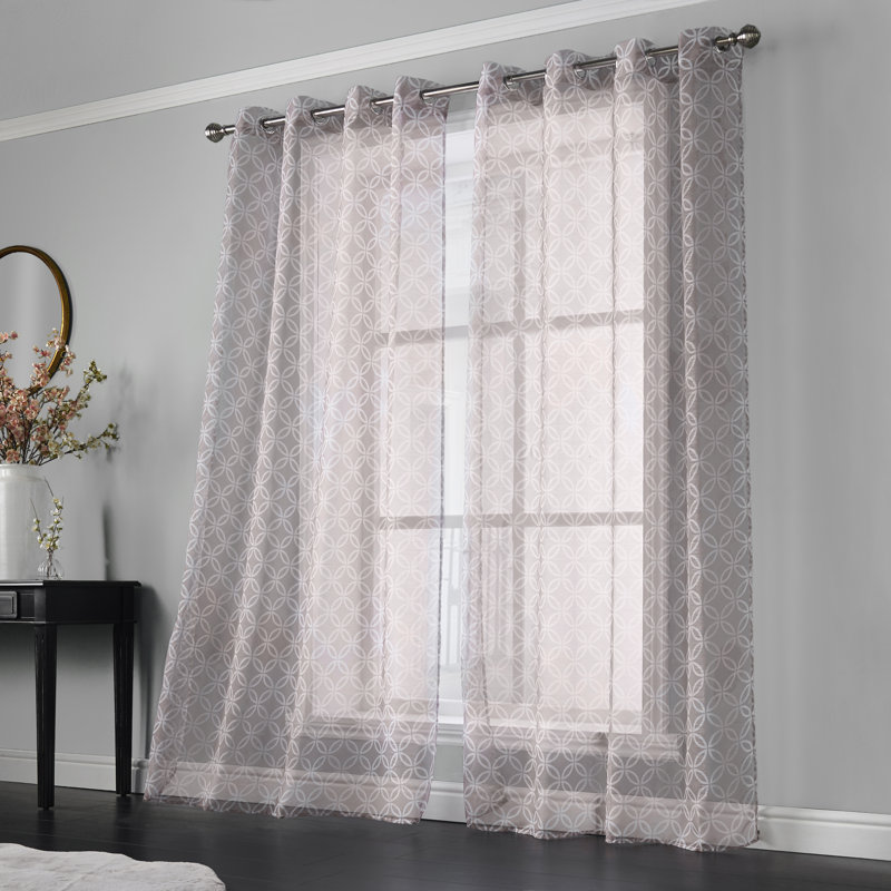 Beatriz Sheer Curtain Pair, Latte