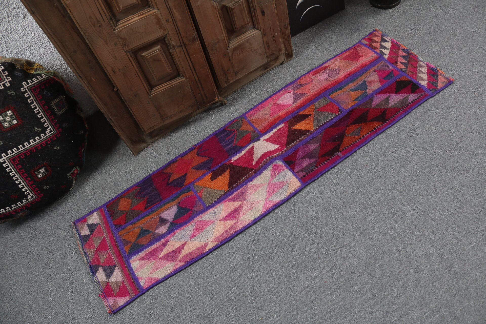 Union Rustic Handcrafted Turkish Vintage Patchwork Runner Rug with ...