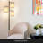 Liam 74 in. Mid-Century Modern 3-Light LED Floor Lamp with Fabric Drum Shades-62954080