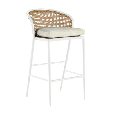 Tabouret de bar 30 po Havana - Craie / Canne naturelle