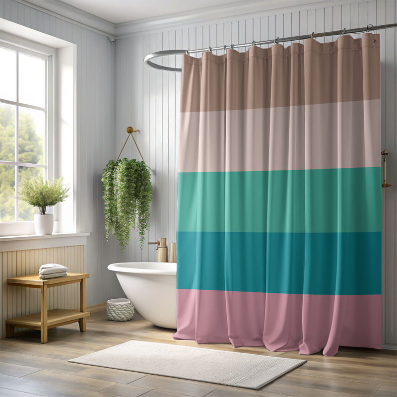 Romance - Rideau de douche Premium, Sable, H 74 po x l 71 po