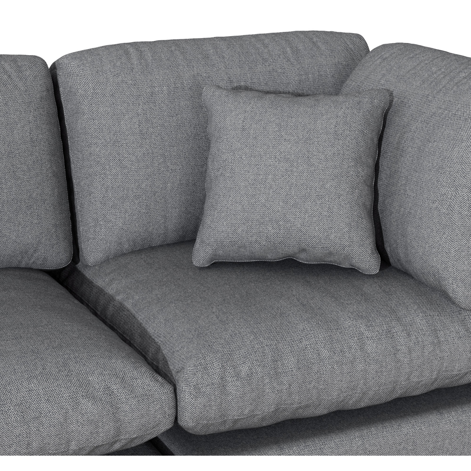 Jossa 38" Modular Sofa, Gray Polyester