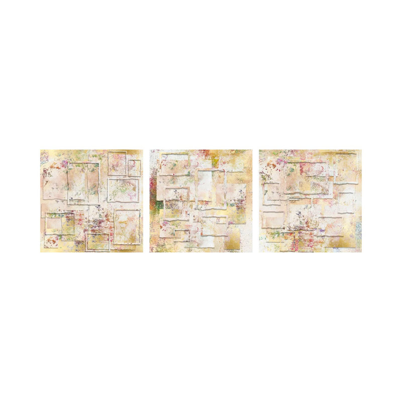 Pages-Sand Born Triptych - ensemble d'art mural sur toile - Toile tendue (ensemble de 3)