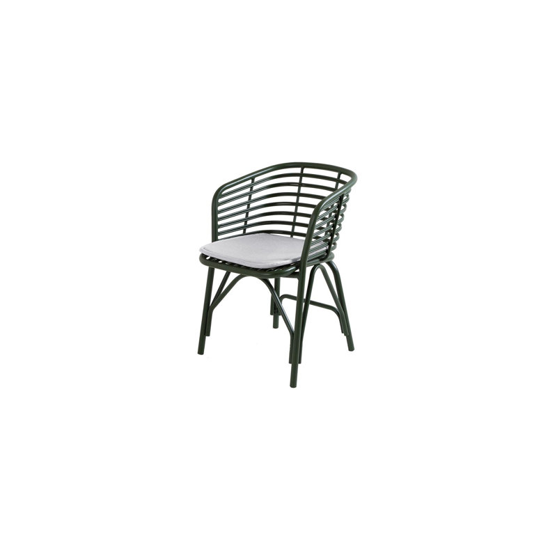Blend Patio Dining Armchair with Cushion, Gray, Dark Green