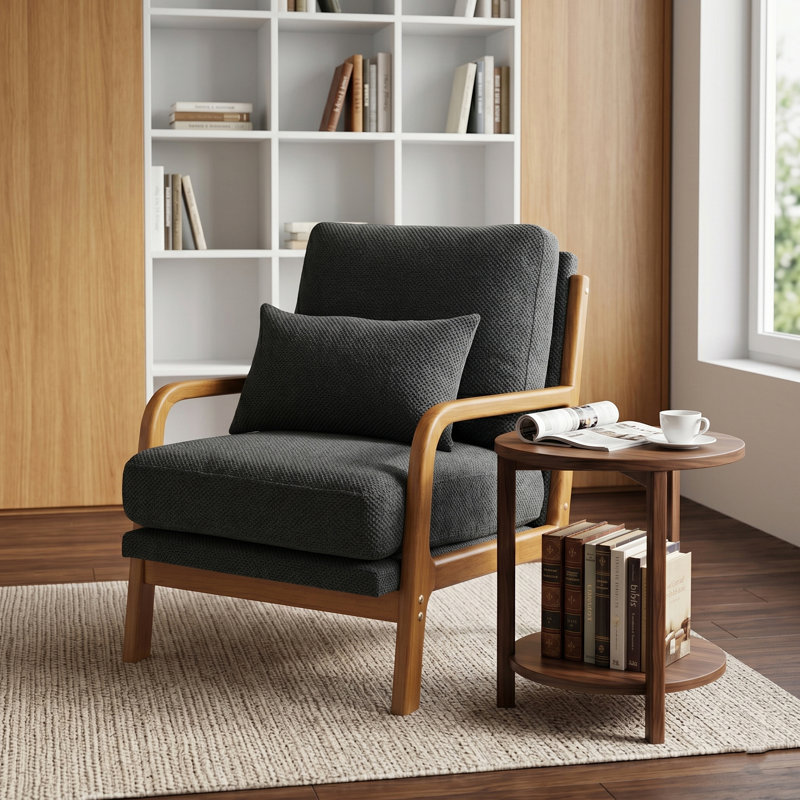 Chaise longue en bois, Dark Grey