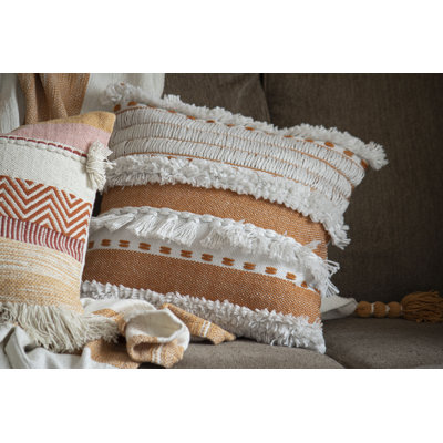 Fringed Outdoor Throw Pillow