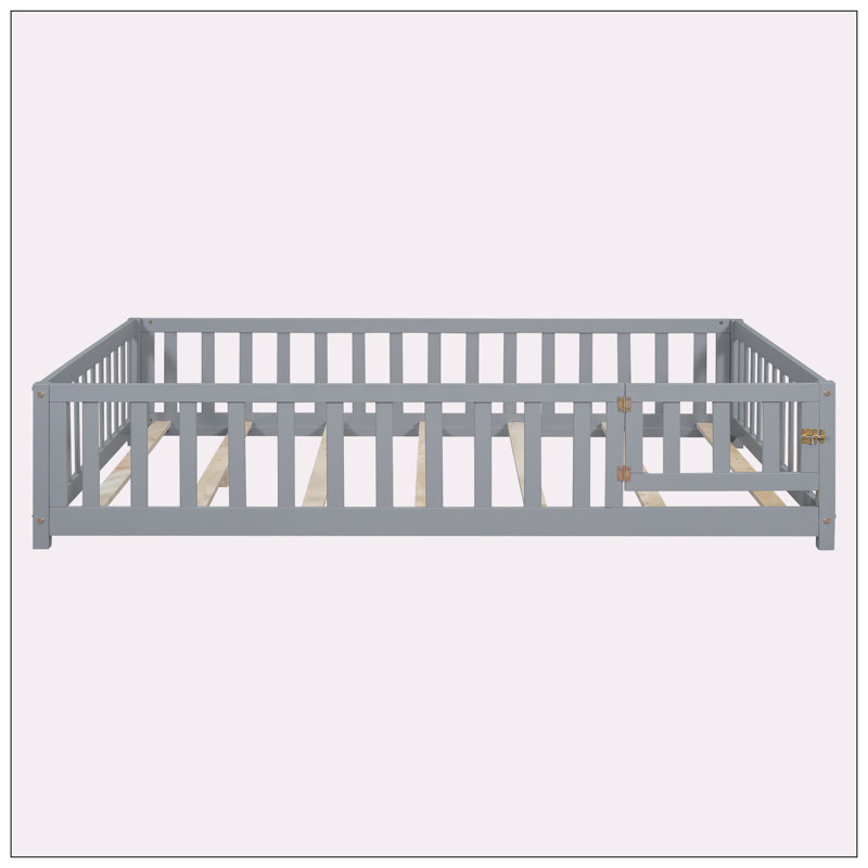 Lit plateforme Huzayl, gris