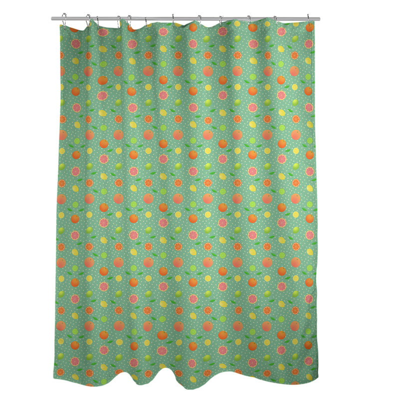 Rideau de douche simple Citrus fruit, Vert