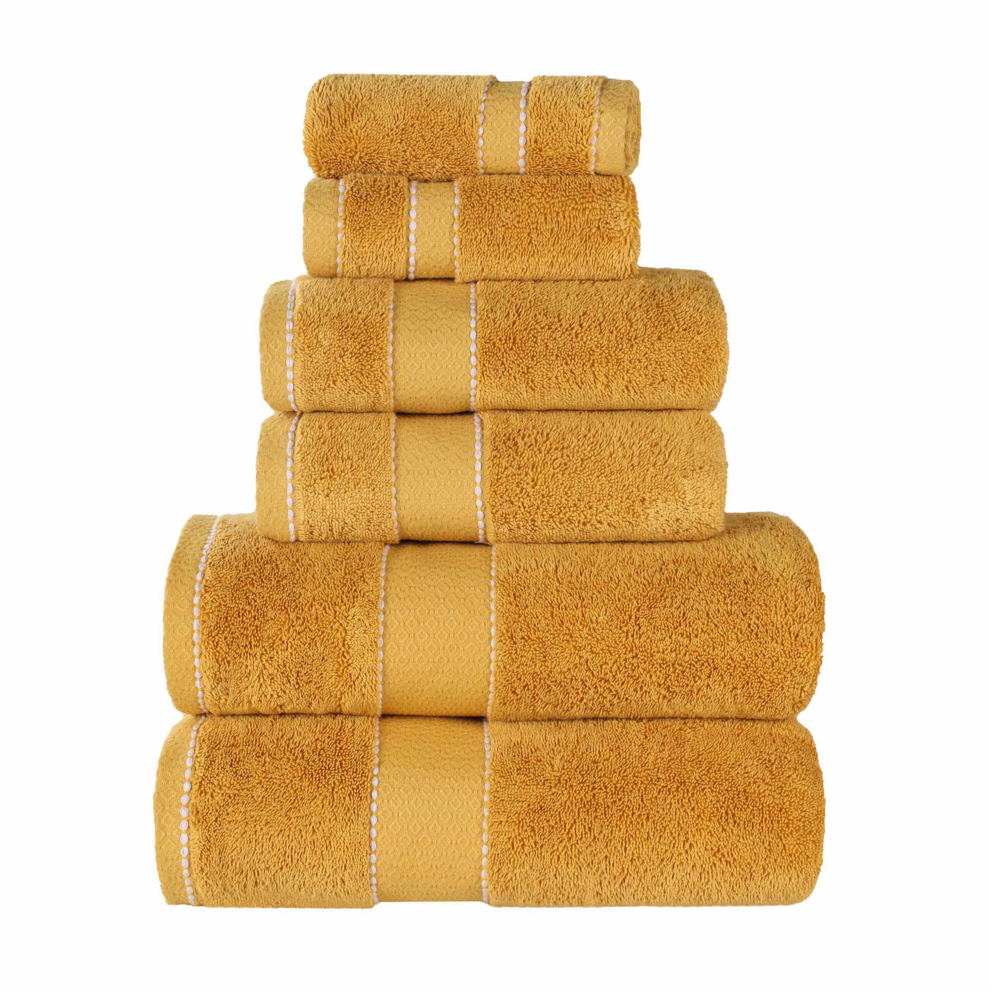 Niles 6 Piece Egyptian Giza Cotton Towel Set, Gold