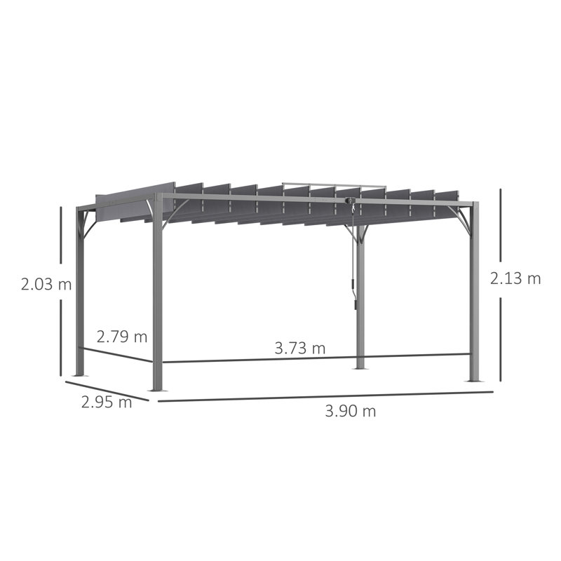 2.13m x 3.9m x 2.95m Pergola