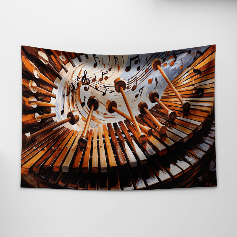 Tapisserie murale musique Marimba, 26 po x 36 po