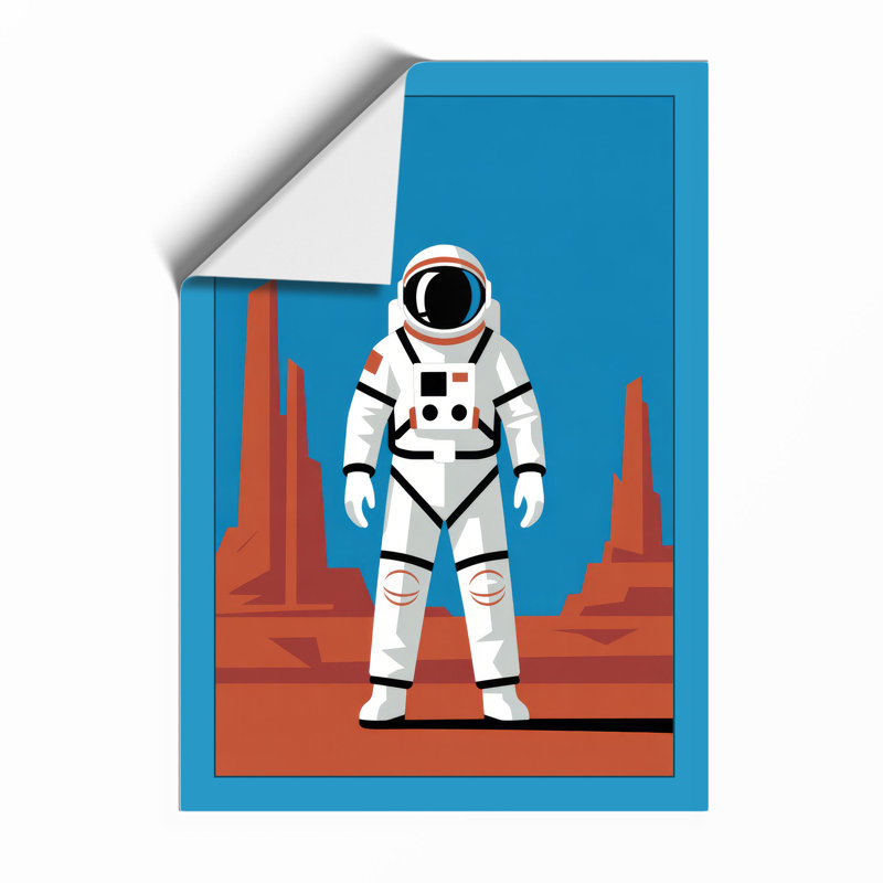 Astronaut in the Desert Modern - Framed Print, A4 - 29.7 x 21.0 cm, Unframed