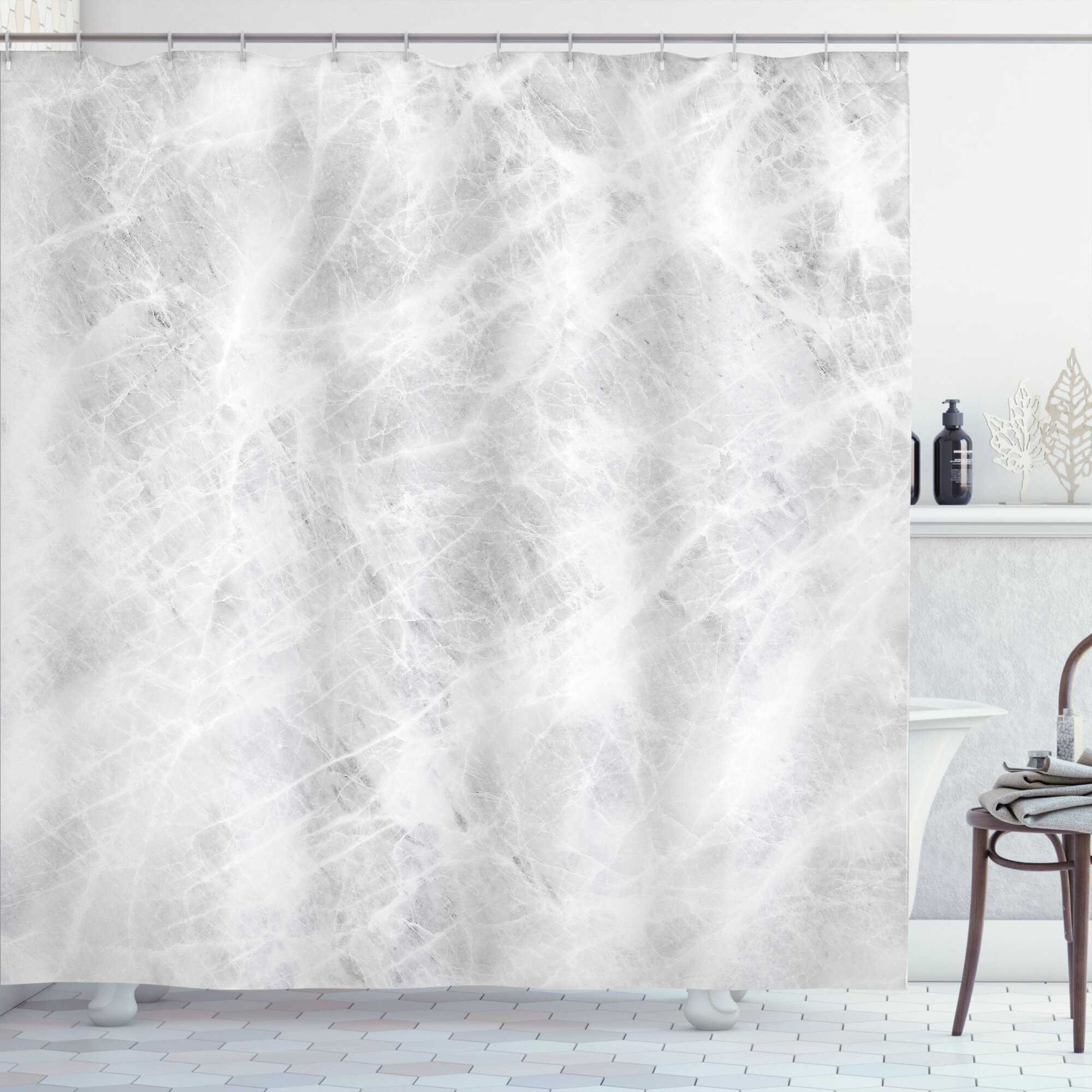 Marble Shower Curtain Set + Hooks East Urban Home Size: 70 H x 69 W
