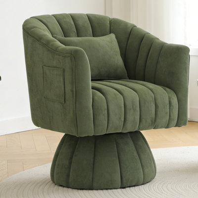 Fauteuil d'appoint moderne pivotant en tonneau pivotant