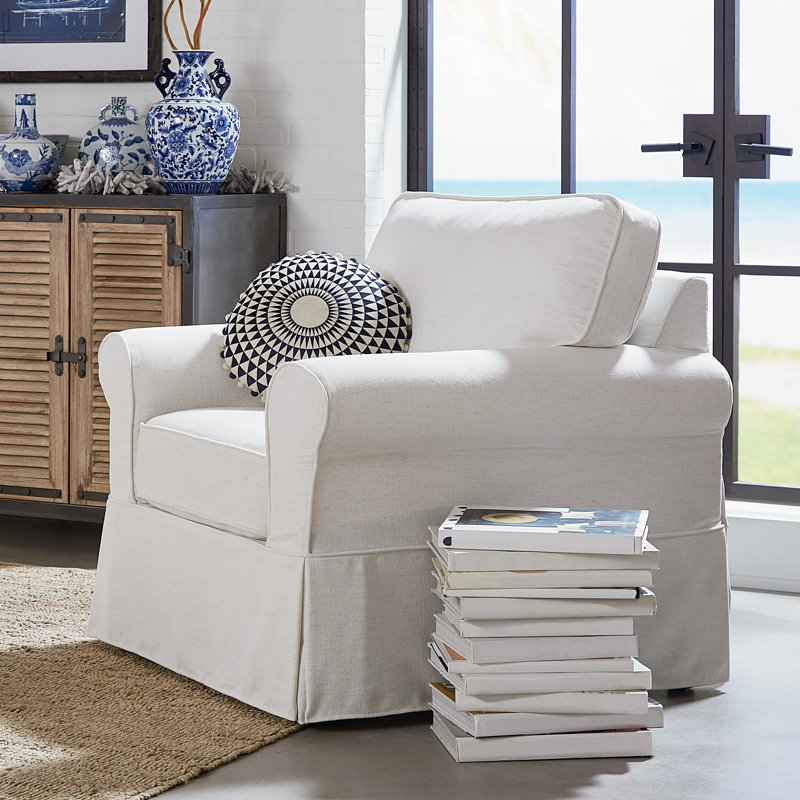Fauteuil à housse de 38 po de large Melorse, Blanc
