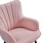 color Upholstered Armchair, Modern  Accent Chair with Wing Side and Metal Legs-312863936-312863938