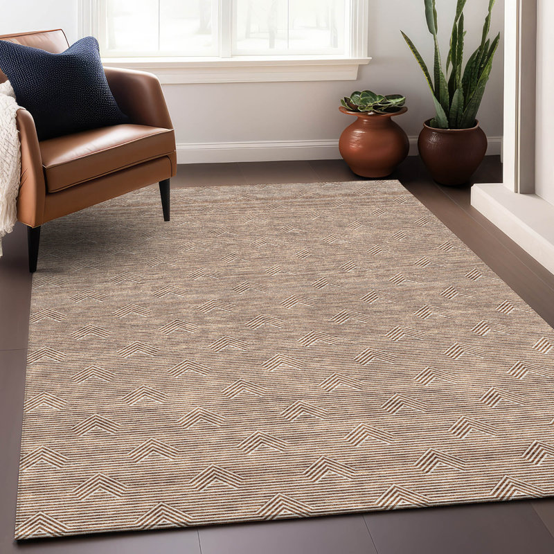 Premium Machine Washable Prisco Paprika Rug, Rectangle 10' x 14'