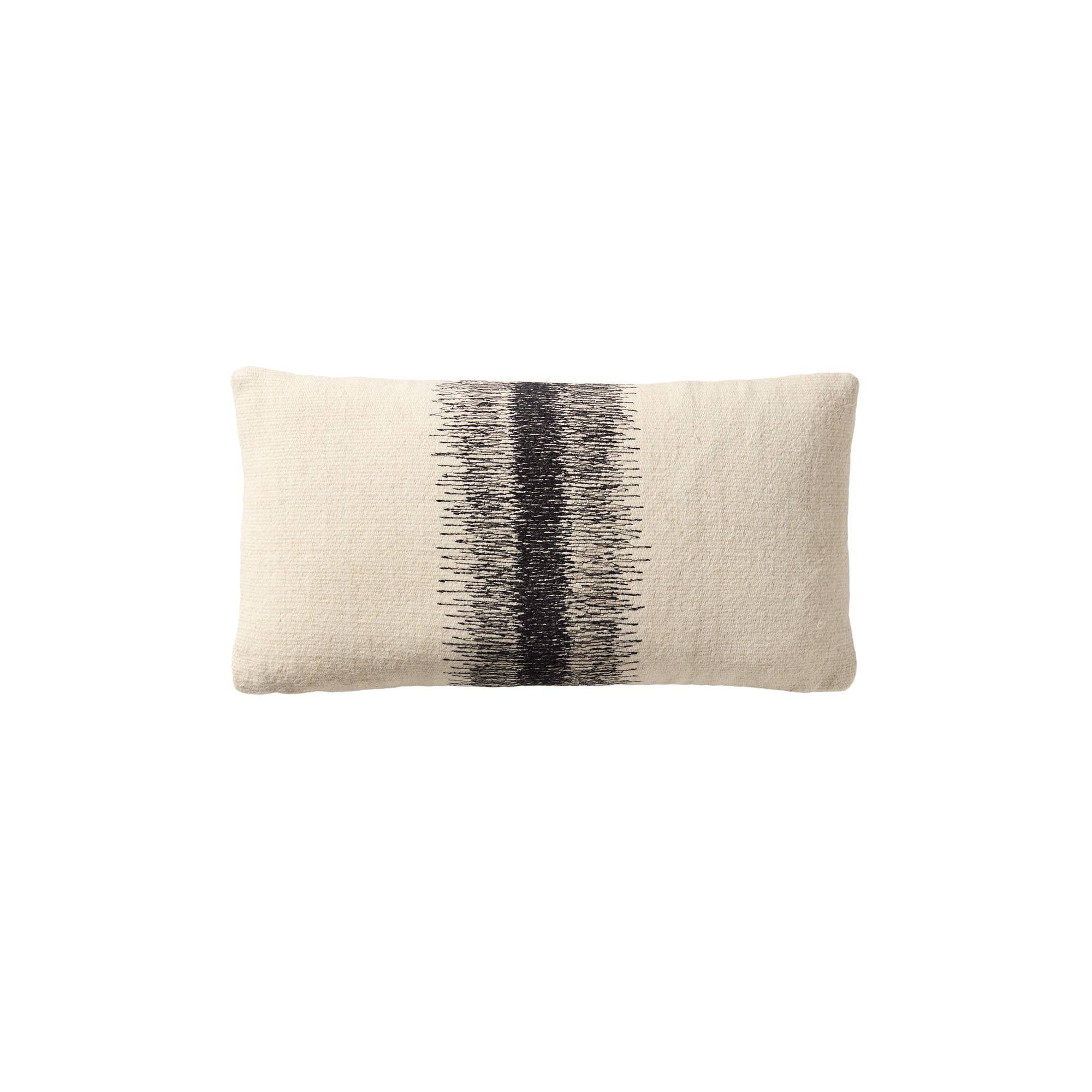 Gowan Handmade Ombre Lumbar Pillow, White, Pillow Cover Only - No Insert, Rectangle 12"H x 24"W